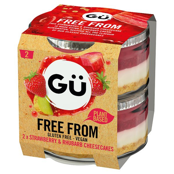 Gu Free From Strawberry & Rhubarb Cheesecakes 2pk