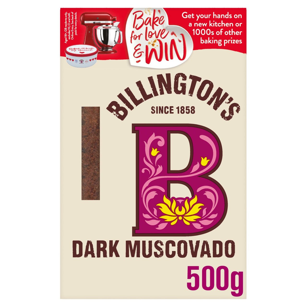 Billingtons Dark Muscovado Natural Unrefined Cane Sugar 500g