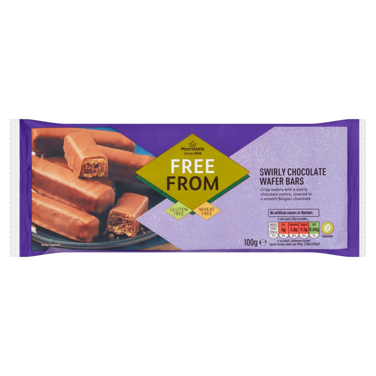 Morrisons Swirly Chocolate Wafers 100g