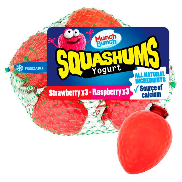 Munch Bunch Squashums Shape Strawberry & Raspberry 6pk