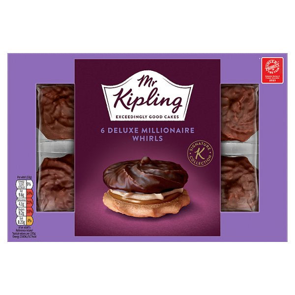 Mr Kipling Deluxe Millionaires Whirls 6pk