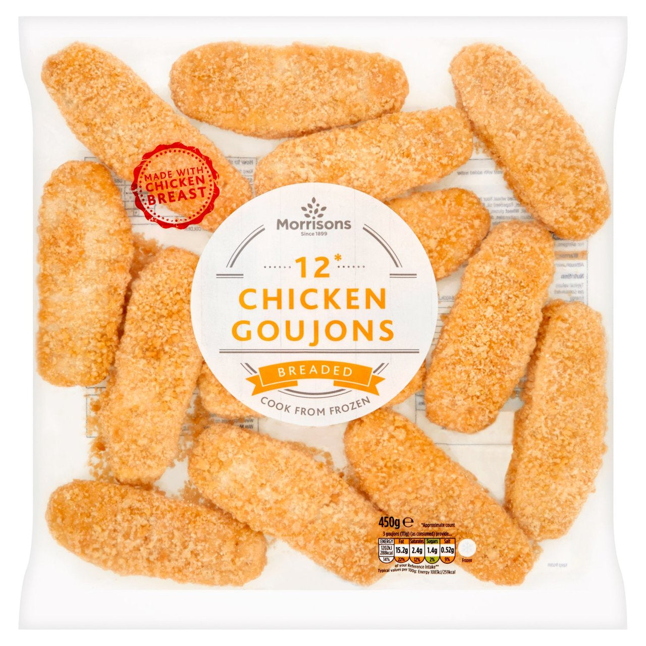 Morrisons 12 Breaded Chicken Goujons 450g