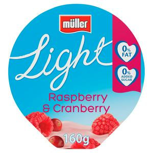 Muller Light Raspberry & Cranberry Yoghurt 160g