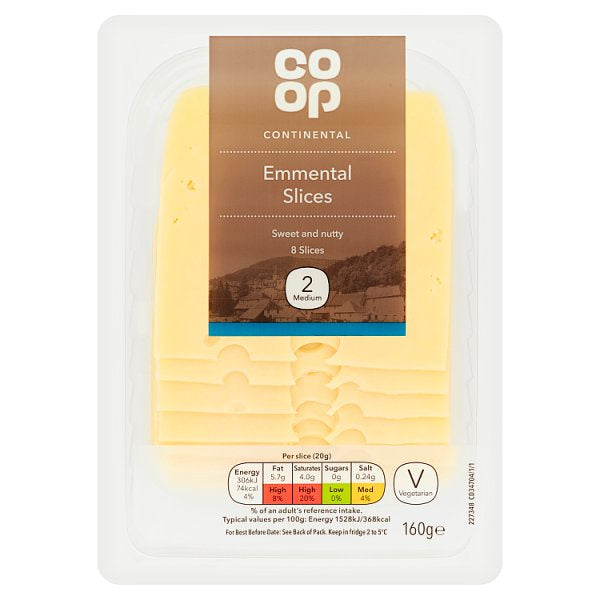 Co op Emmental Slices 160g