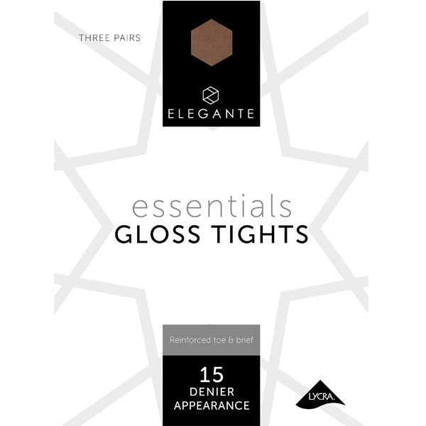 Elegante Sheer Gloss Tights - 3PP, Large, Illusion