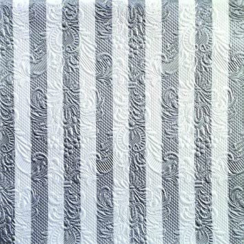 Elegance Stripes Silver Lunch Napkins