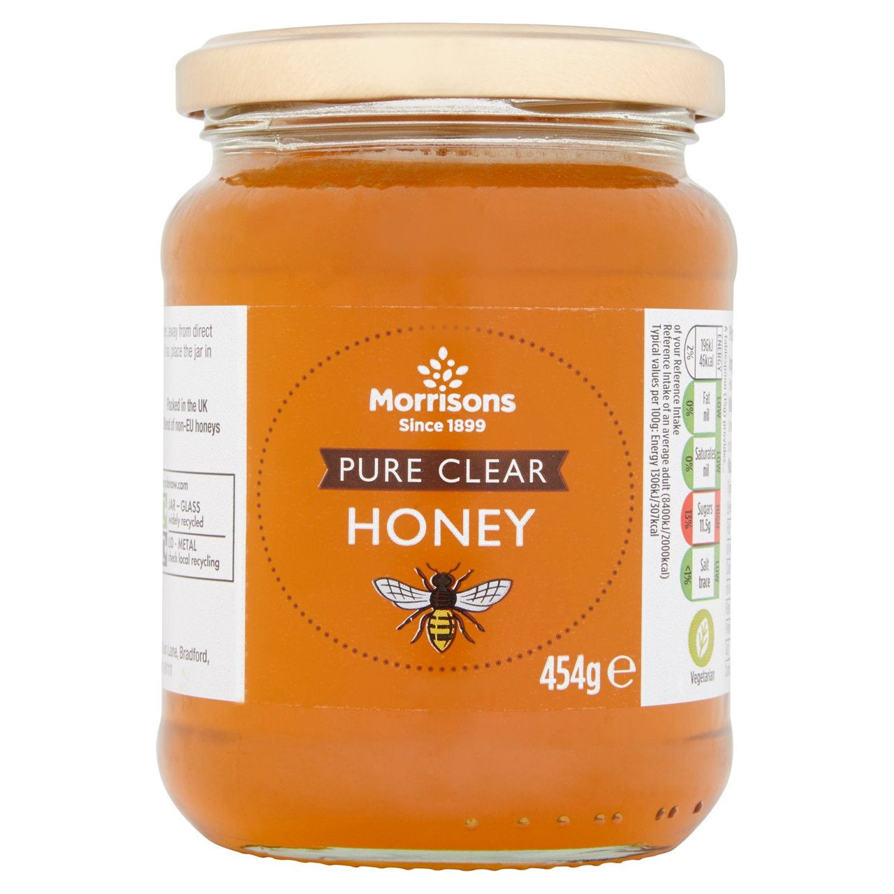 M Clear Honey Jar 454g