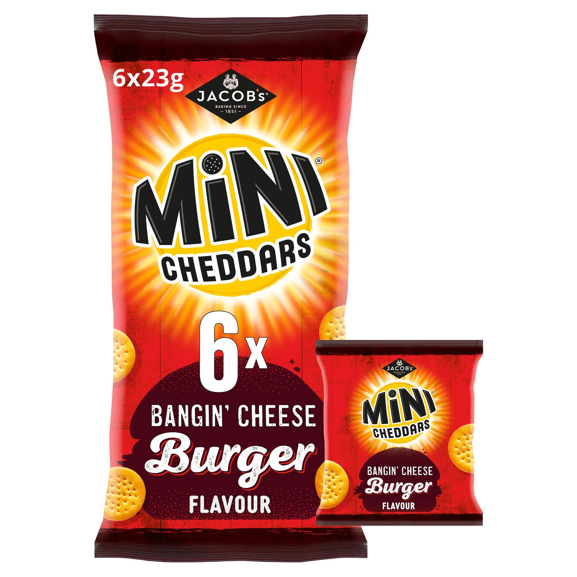 Jacob's Mini Cheddars Banging Cheese Burger 6pk