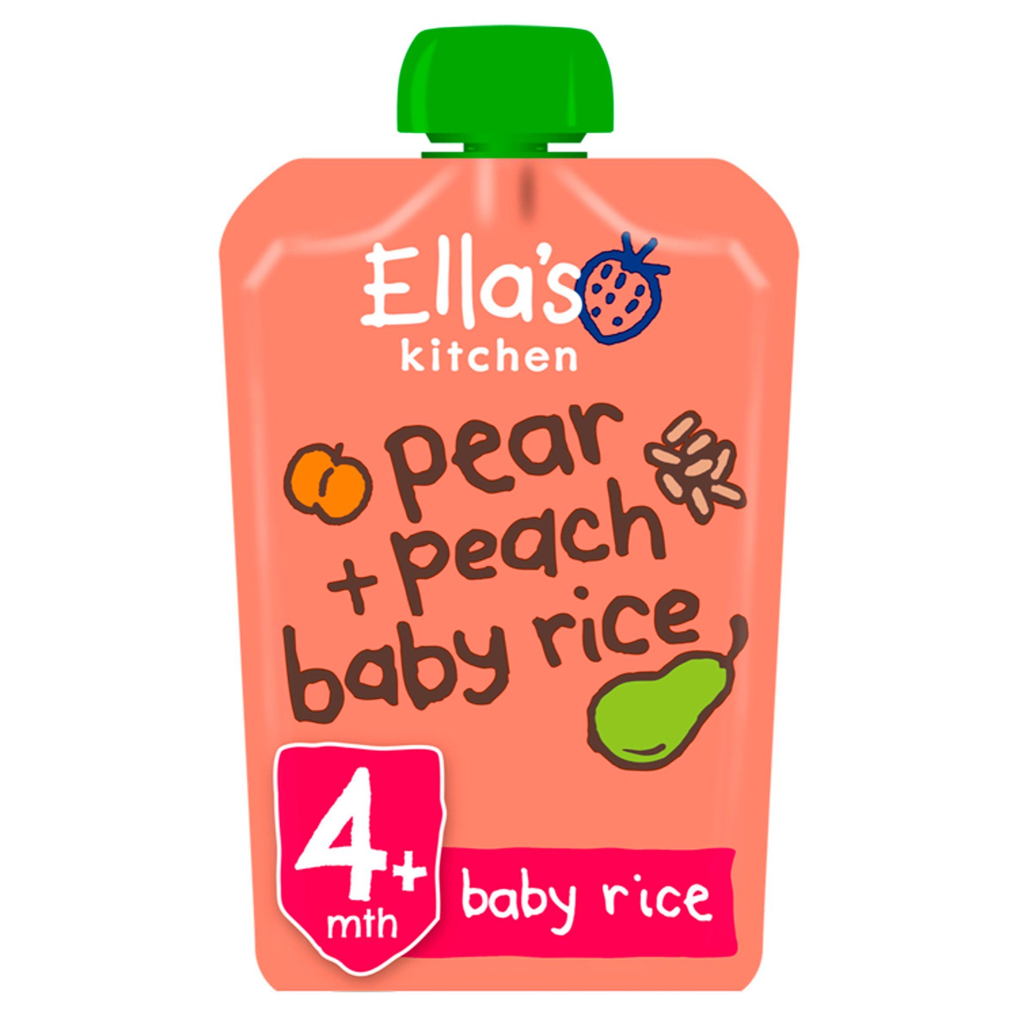 Ellas Kitchen Peaches Pears Baby Rice Pouch 120g