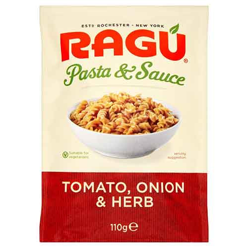 Ragu Pasta & Sauce Tomato, Onion & Herb Flavour 110g