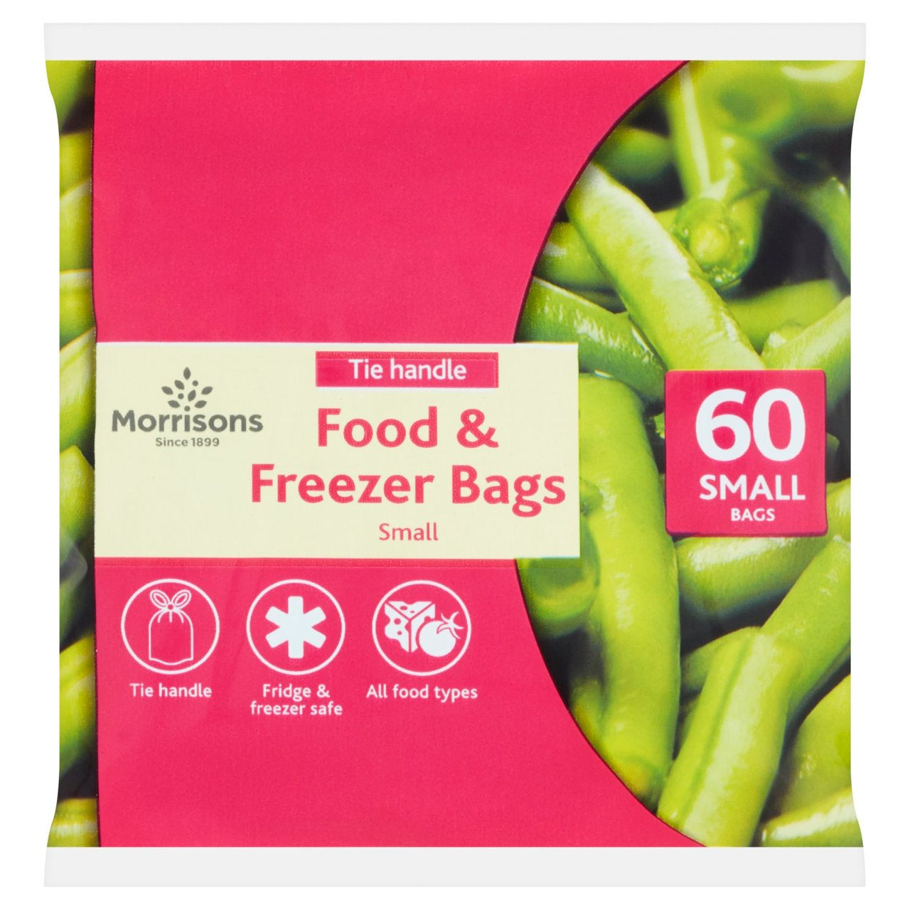 Morrisons Tie Handles Food & Freezer 60 Bags Small