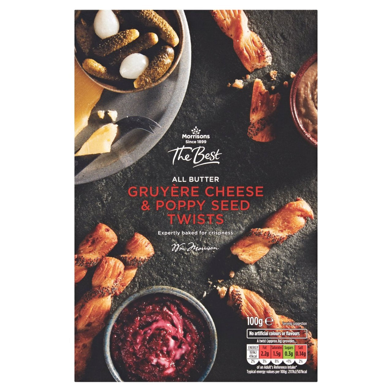 Morrisons The Best Gruyere Poppy Twists 100g