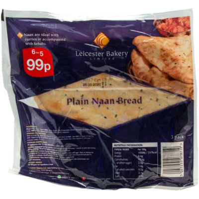 Leicester Bakery Original Naan Breads (Large) 4pk