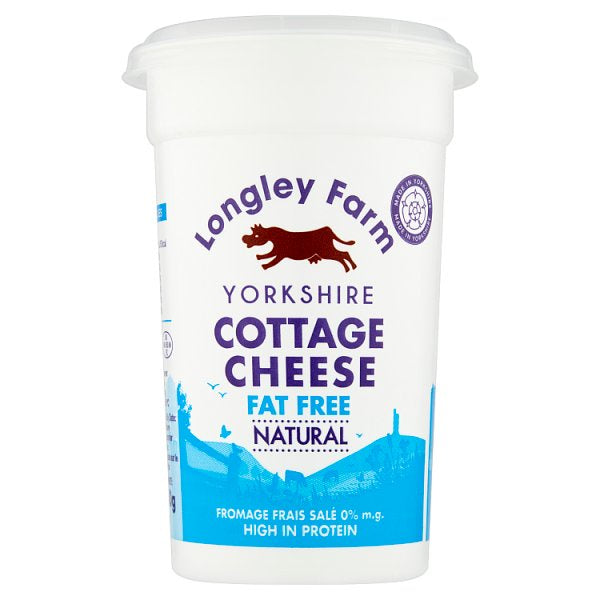 Longley Farm Yorkshire Cottage Cheese with chives Fat Free 250g