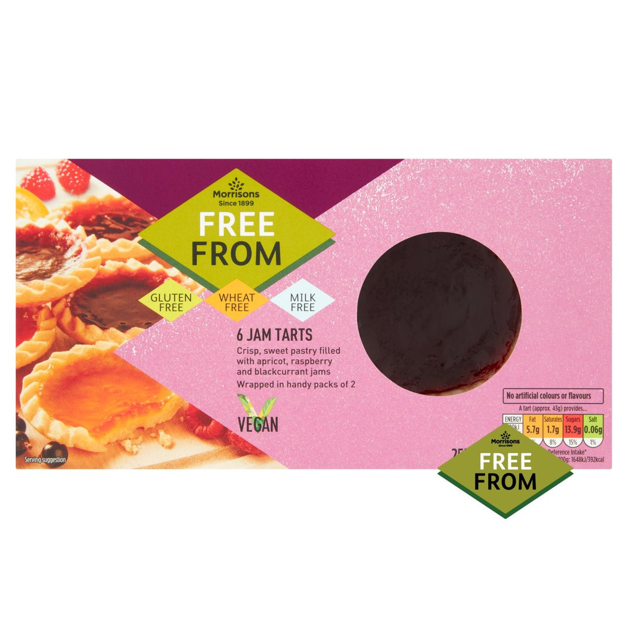 Morrisons Free From Jam Tarts 225g