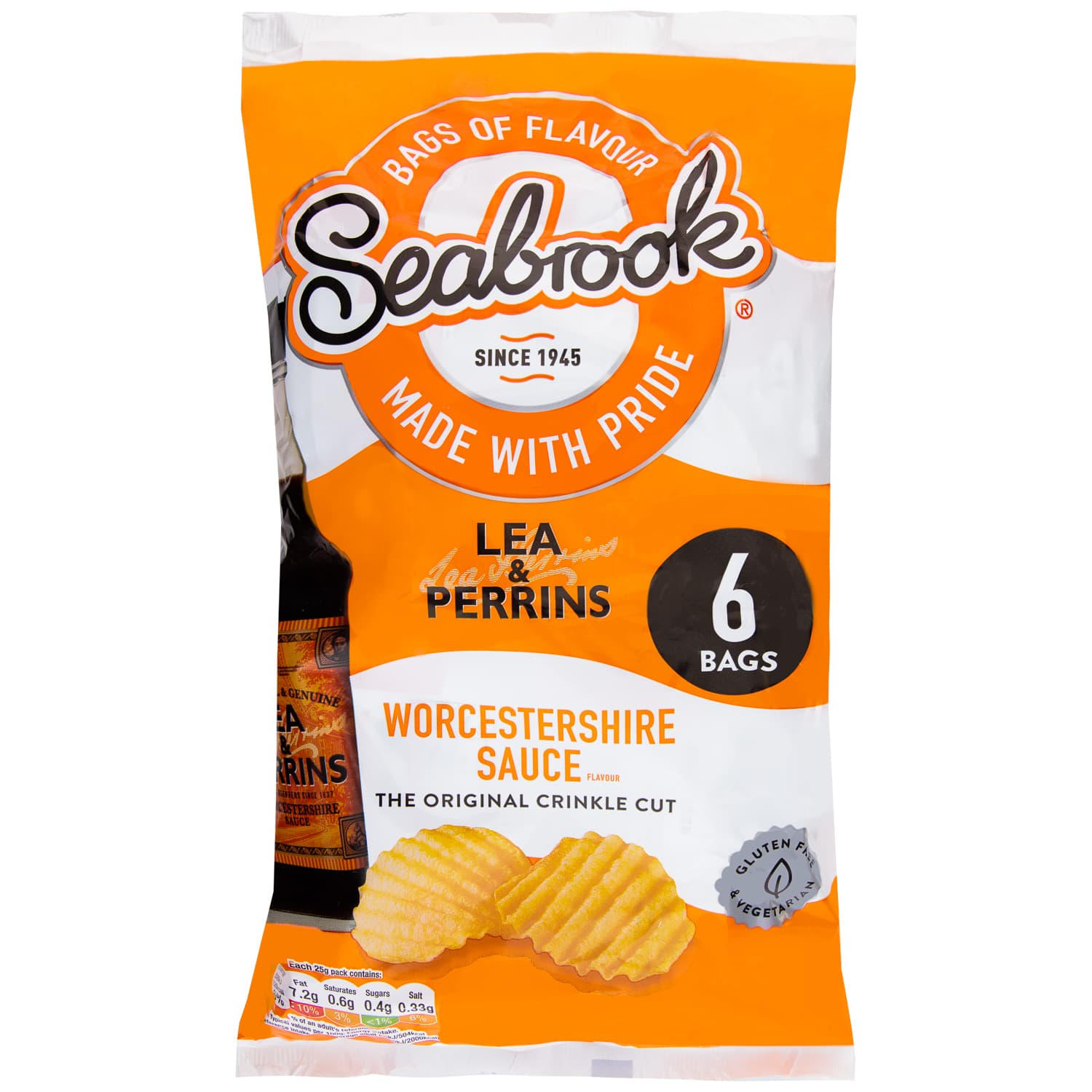 Seabrook Lea and Perrin Crisps Limited Edition 6 x 25g