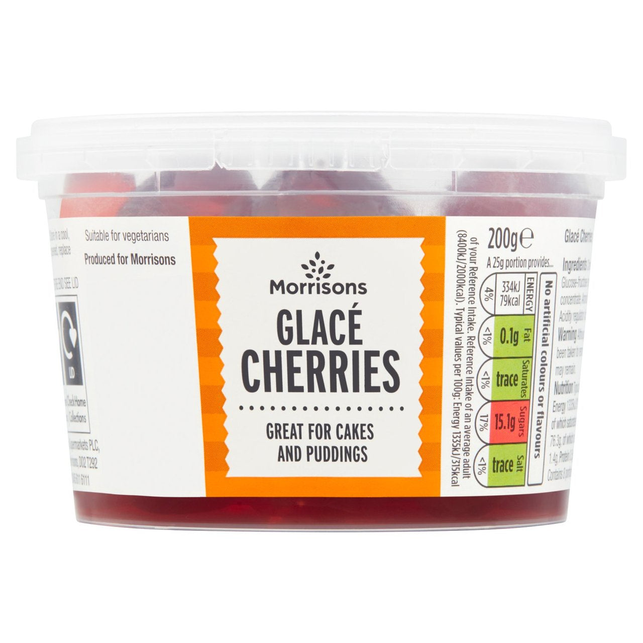 M Glace Red Cherries 200g