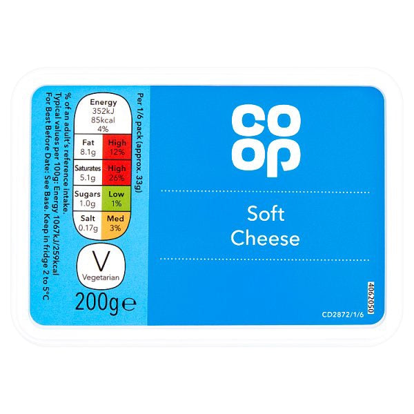 Co op Natural Full fat soft Cheese 200g