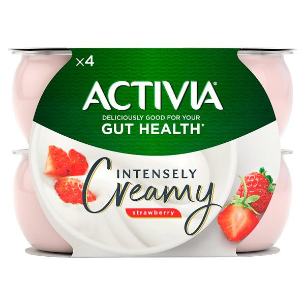 Activia Intensely Creamy Strawberry Yogurts 4pk