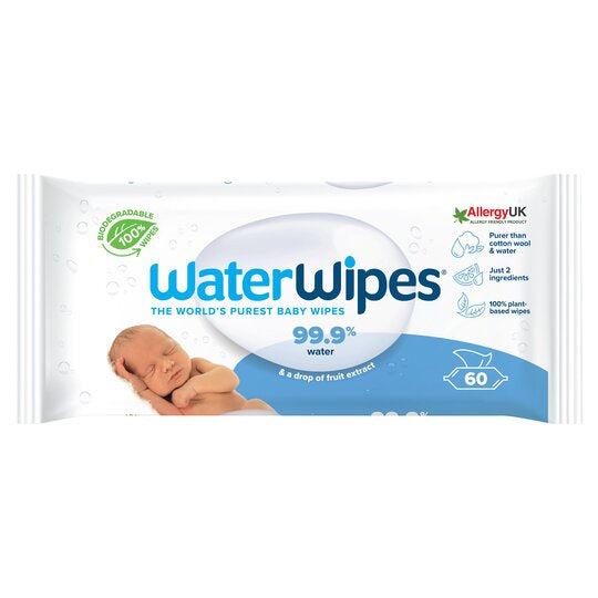 Waterwipes Newborn Biodegradable Baby Wipes 60pk