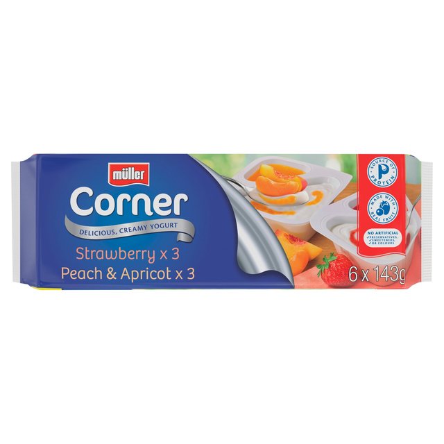 Muller Corner Yogurts Fruit 6pk 136g