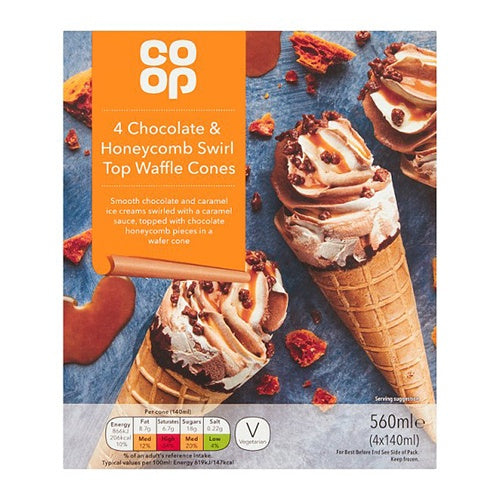 Co-op Honeycomb Swirl Top Cones 4pk