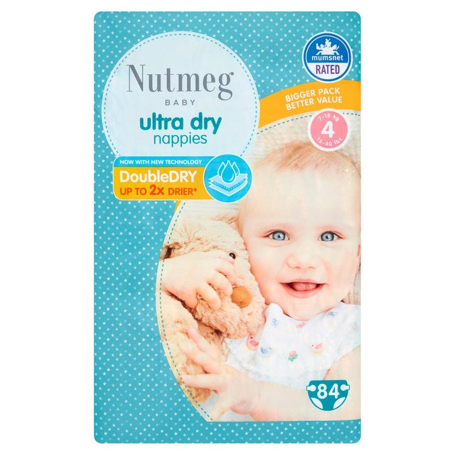 Nutmeg Ultra Dry Size 4 Nappies 84pk