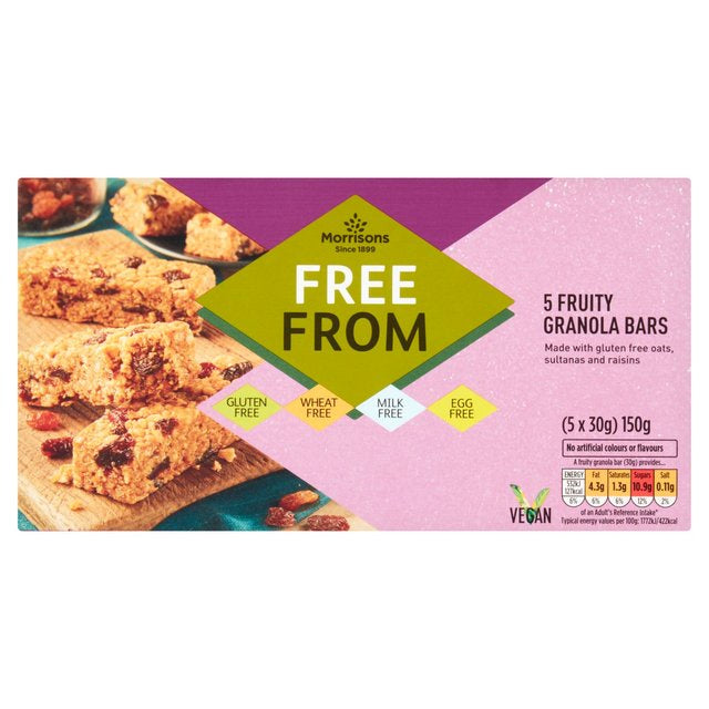 Morrisons Free From Fruity Granola Bar 5 x 30g