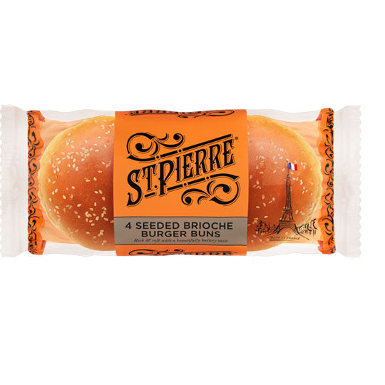 St Pierre 4 Seeded Brioche Burger Buns
