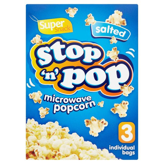 Stop & Pop Microwave Popcorn Salted 3pk