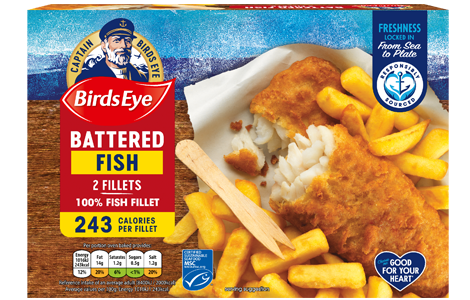 Birds Eye 2 Battered Cod Fish Fillets 200g