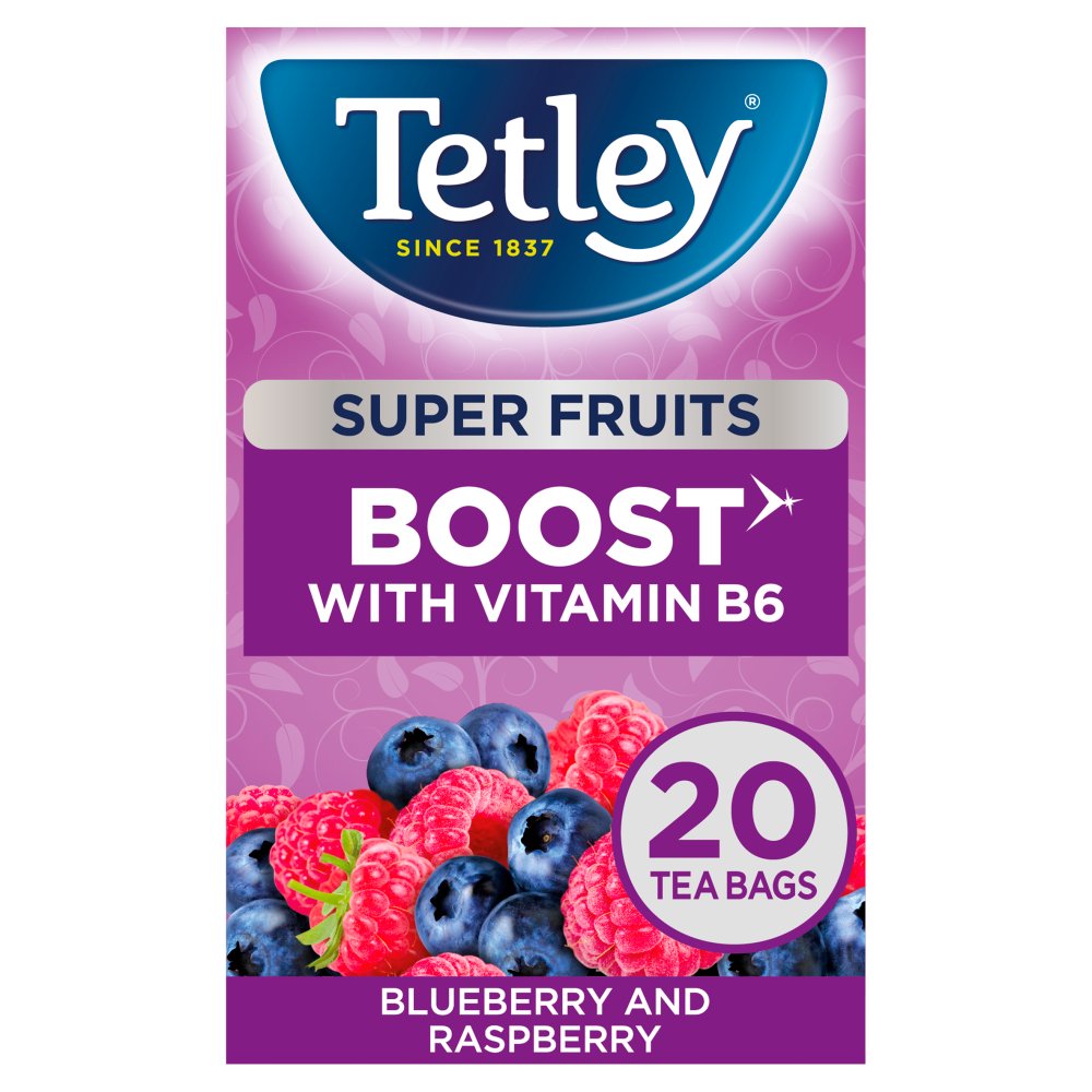 Tetley Super Fruit Vitamin B Blueberry & Raspberry Tea 20pk