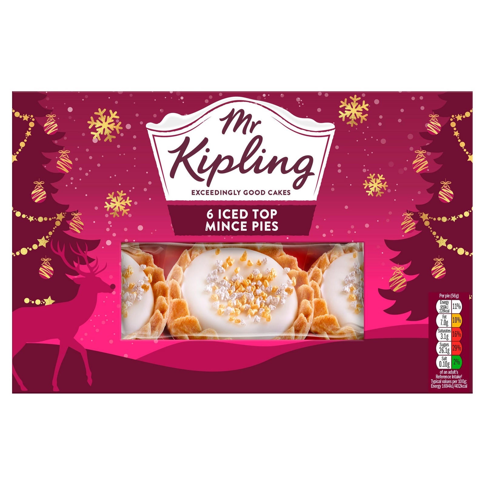 Mr Kipling Iced Top Mince Pies 6pk