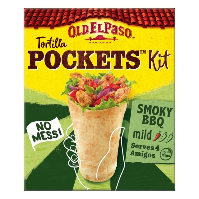 Old El Paso Tortilla Pockets Kit Smoky BBQ 380g