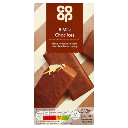 Co-op 8 Milk Choc Ices