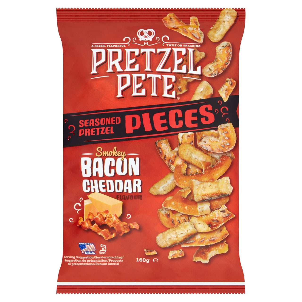 Pretzel Pete Smokey Bacon Cheddar Pieces 160g