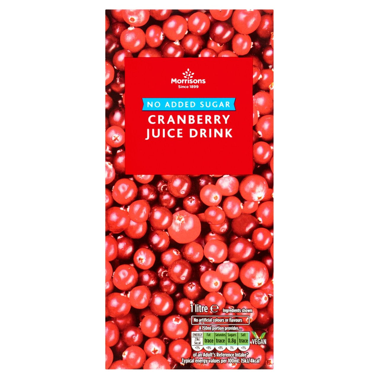 Morrisons Cranberry Juice No Added Sugar 1L