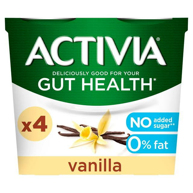 Activia 0% Fat Vanilla Yoghurt 115g 4pk