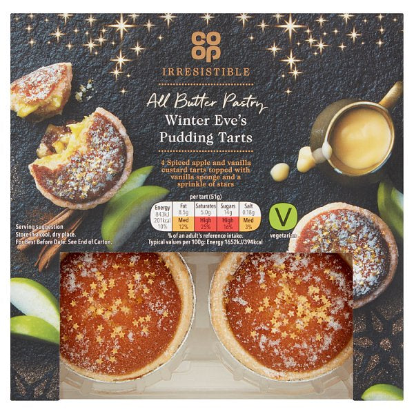 Co op Irresistible Winter Eve Pudding Tarts 4pk