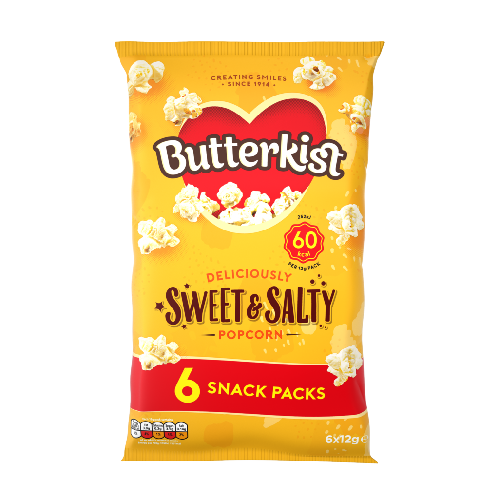 Butterkist Sweet & Salty Popcorn (6x12g snack packs)