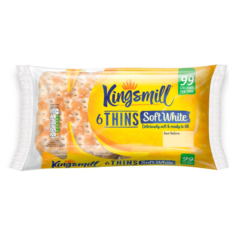 Kingsmill White Sandwich Thins 6pk