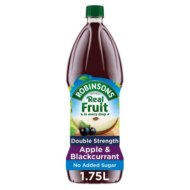 Robinsons No Added Sugar Double Strength Apple & Blackcurrant 1.75L