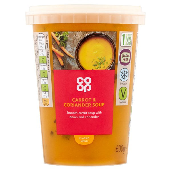 Co op GF Carrot & Coriander Soup 600g