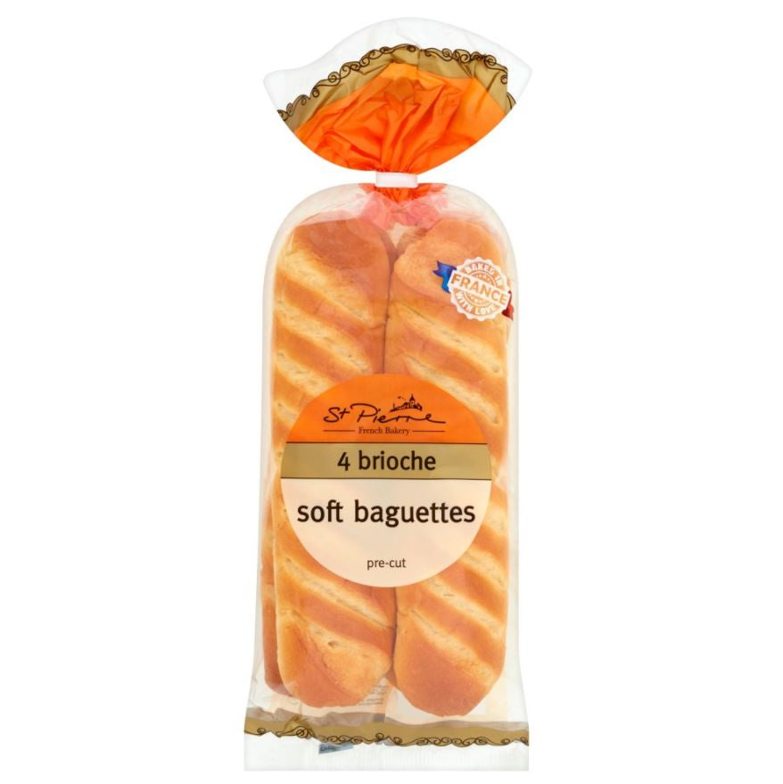 St Pierre 4 Soft Brioche Baguettes