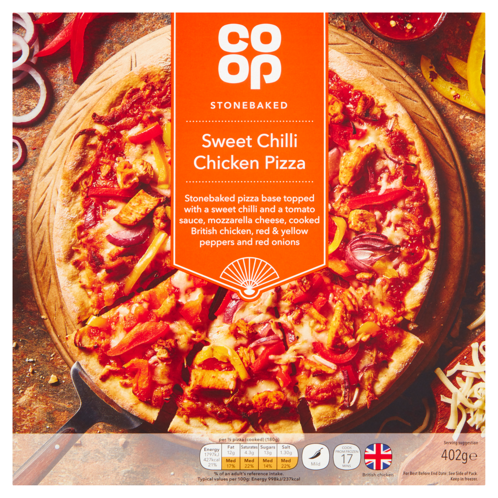 Co op Stonebaked Sweet Chilli Chicken Pizza 377g