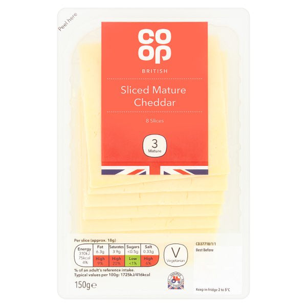 Co op Mature Cheddar Slices 150g