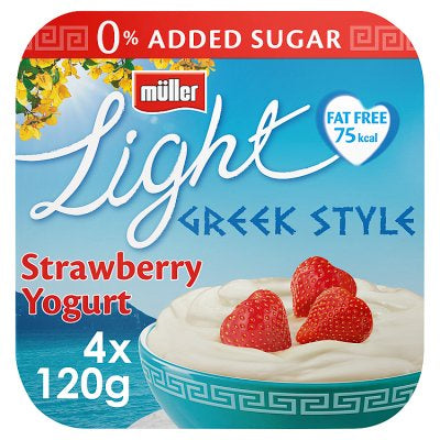 Muller Light Greek Style Strawberry 4x115g