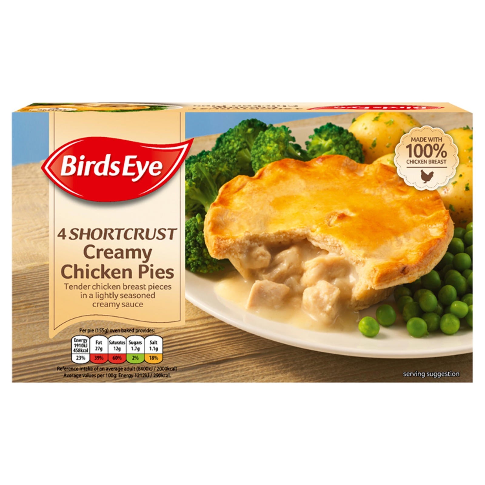 Birds Eye 4 Chicken Pies 620g