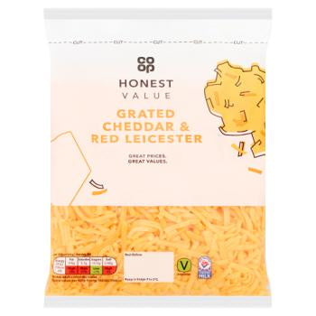 Co op Honest Value Grated Cheddar & Red Leicester 500g