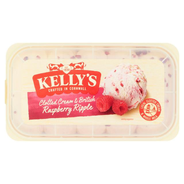 Kellys Clotted Cream and British Raspberry Ice Cream 950ml